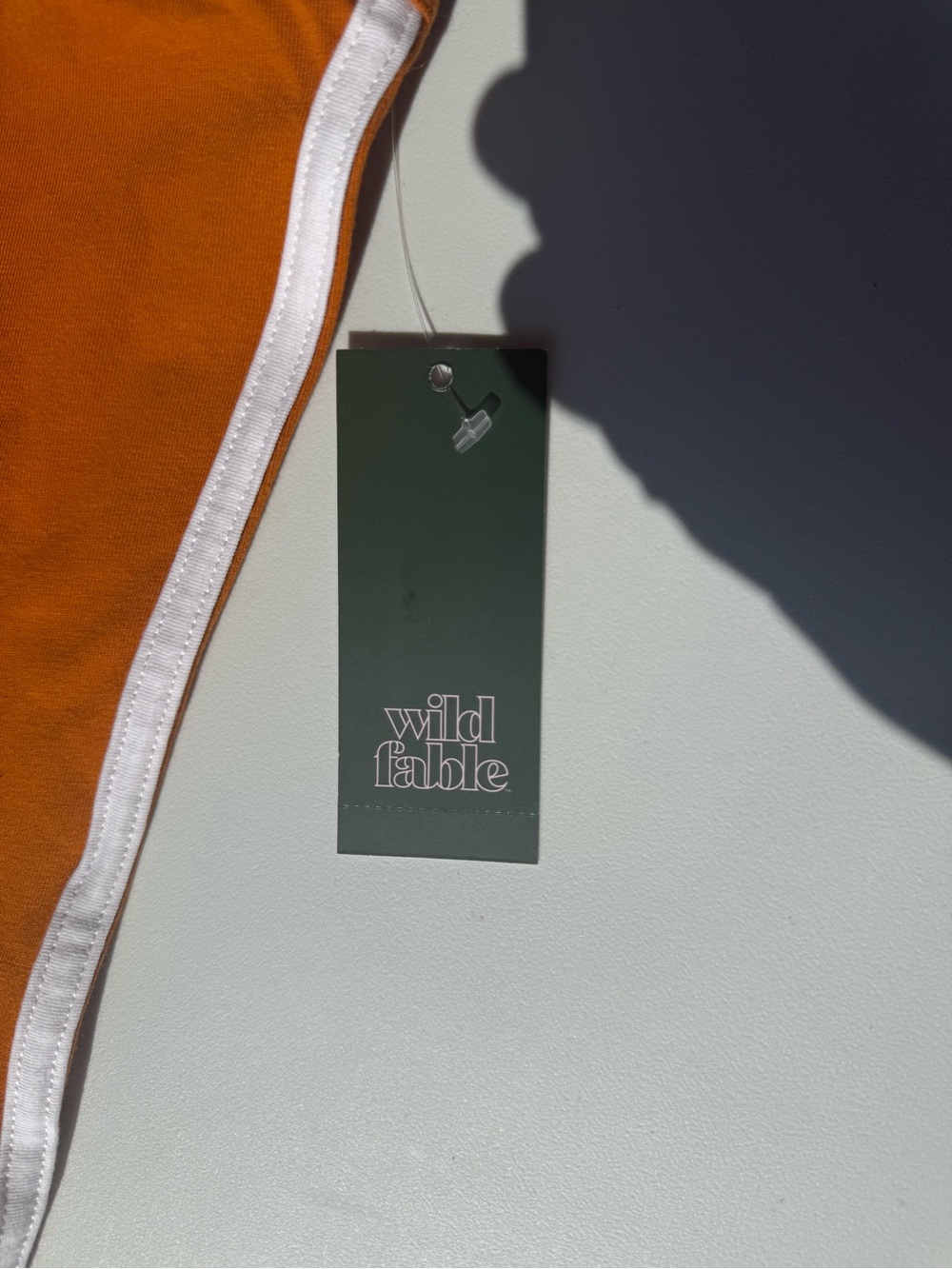 wild fable Rust Orange ‘American Football’ Crop Tank with White Side Stripes - Picture 6 of 6